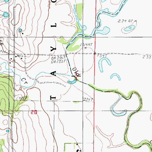 Topographic Map of Furnace Creek, MO