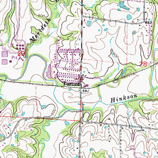 Topographic Map of Turner, MO