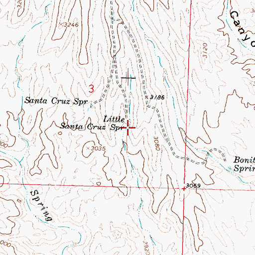 Topographic Map of Little Santa Cruz Spring, AZ