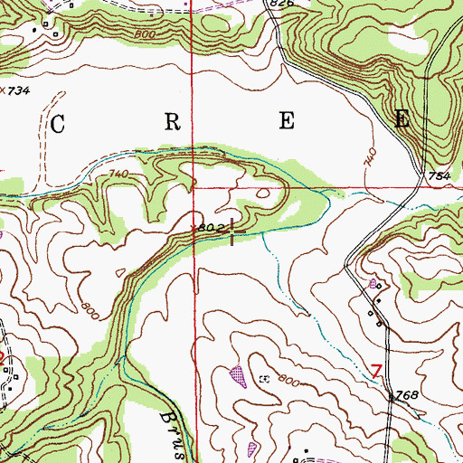 Topographic Map of Gal Branch, MO