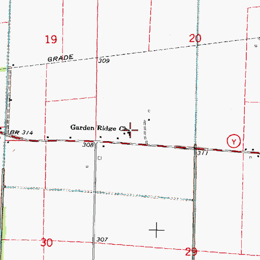 Topographic Map of Garden Ridge Church, MO