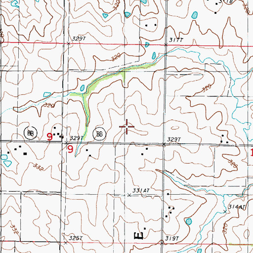 Topographic Map of Garfield School (historical), MO