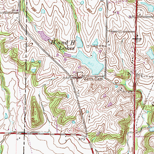 Topographic Map of Gaus Cemetery, MO