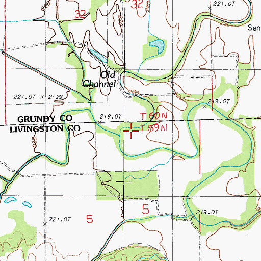 Topographic Map of Gees Creek, MO