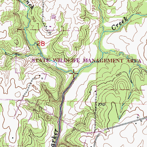 Topographic Map of George Branch, MO