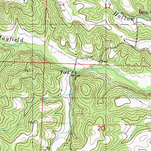 Topographic Map of German Branch, MO
