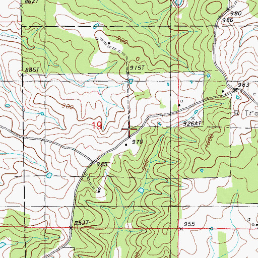 Topographic Map of German Church (historical), MO