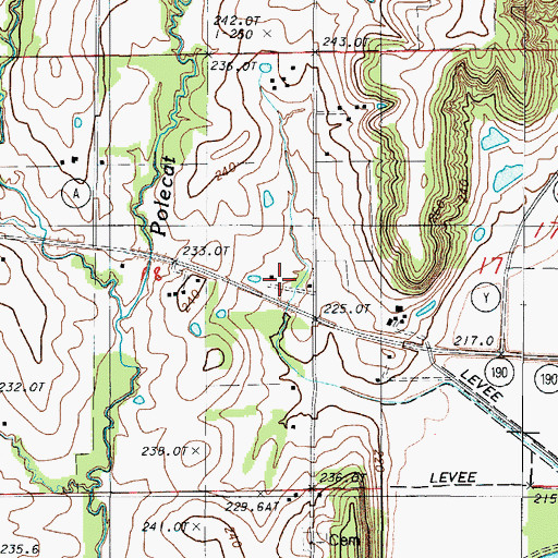 Topographic Map of Gibbs School, MO
