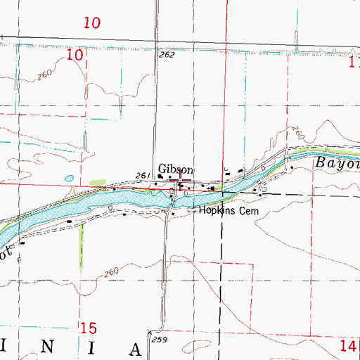 Topographic Map of Gibson, MO