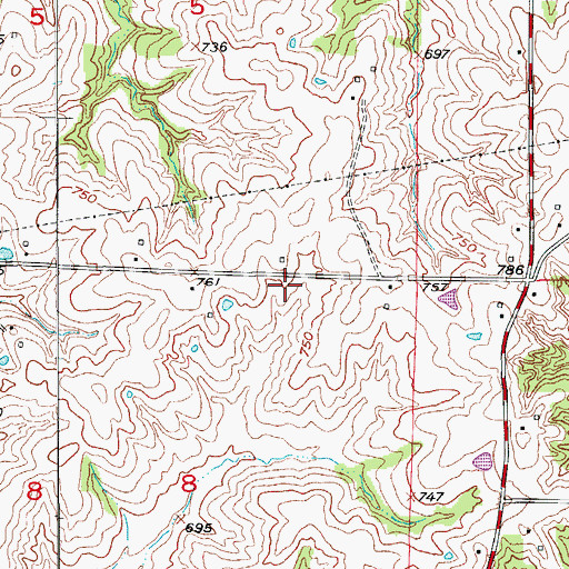 Topographic Map of Gill School (historical), MO