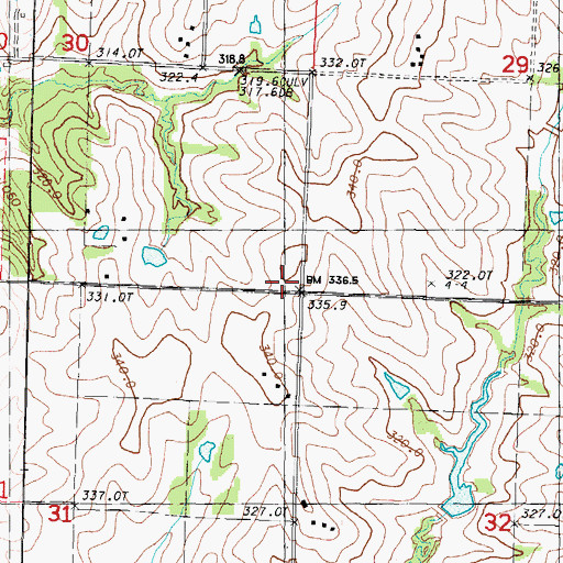 Topographic Map of Gill School (historical), MO
