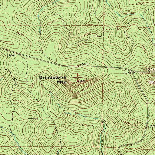 Topographic Map of Grindstone Mountain, AR