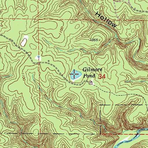 Topographic Map of Gilmore Pond, MO