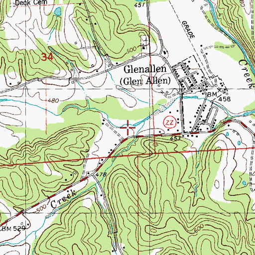 Topographic Map of Gimlet Creek, MO