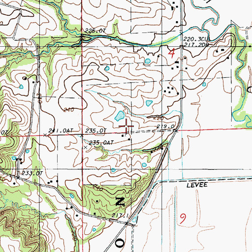 Topographic Map of Girdner School, MO