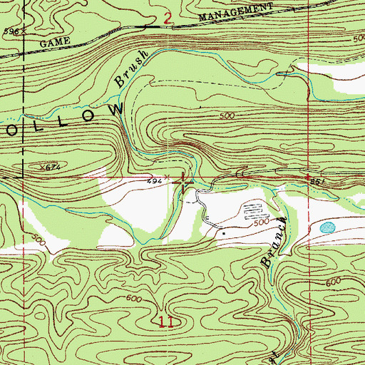 Topographic Map of Guest Branch, AR