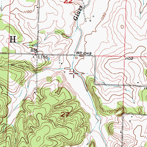 Topographic Map of Glass Hollow, MO
