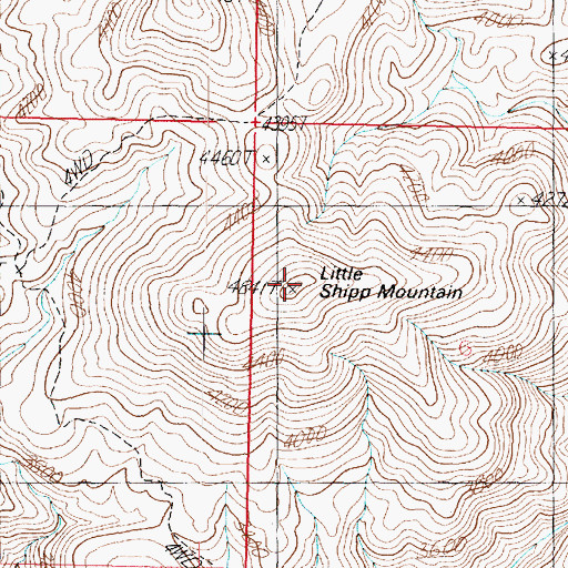 Topographic Map of Little Shipp Mountain, AZ