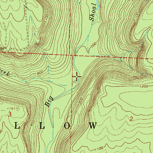 Topographic Map of Gulf Creek, AR