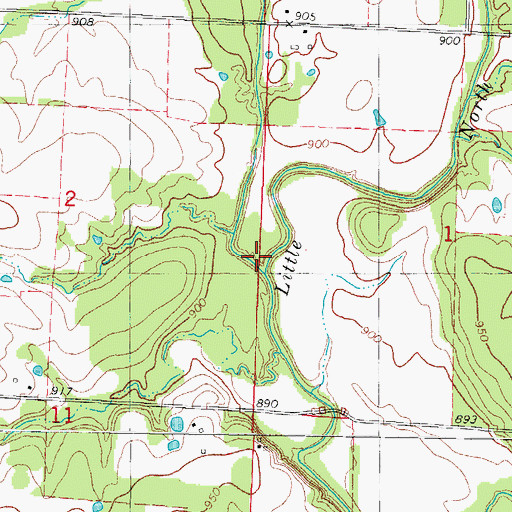 Topographic Map of Glendale Fork, MO