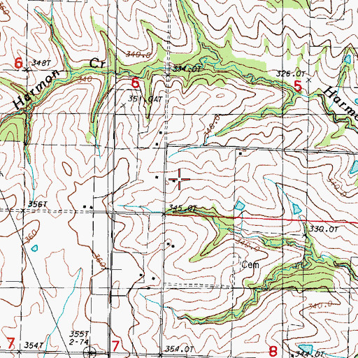 Topographic Map of Glendale School, MO