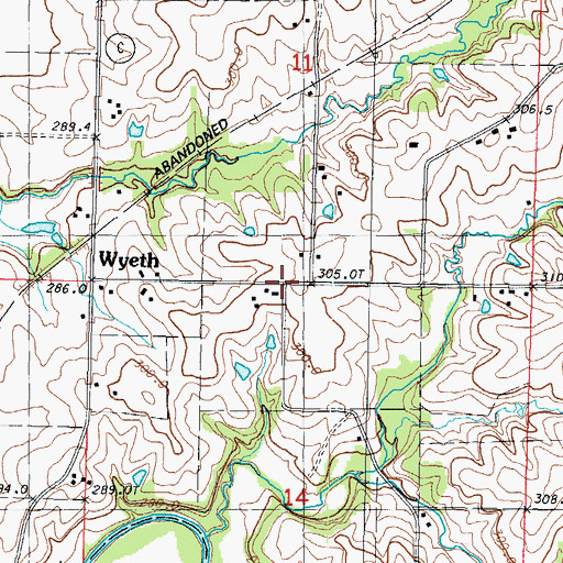 Topographic Map of Glenwood School (historical), MO