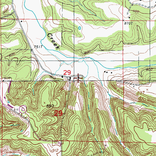 Topographic Map of Glover Chapel, MO