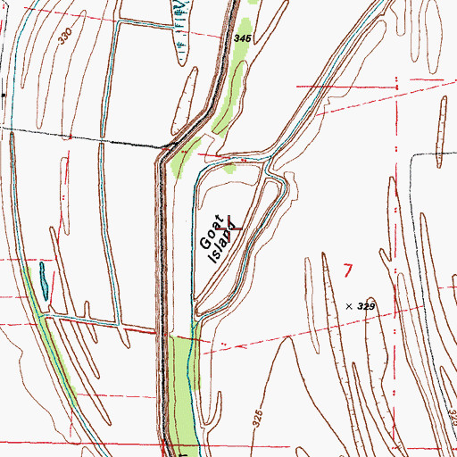 Topographic Map of Goat Island, MO