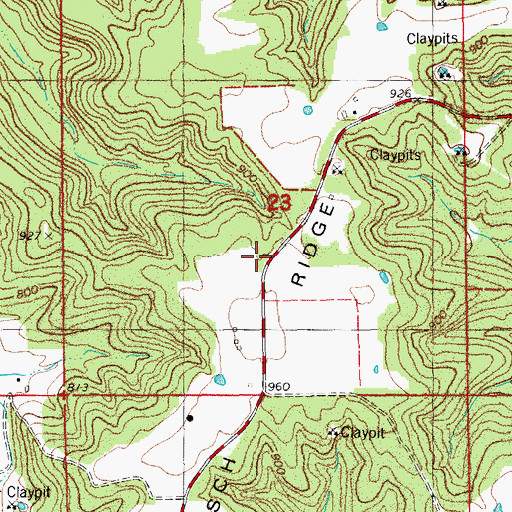 Topographic Map of Goerlisch Ridge, MO