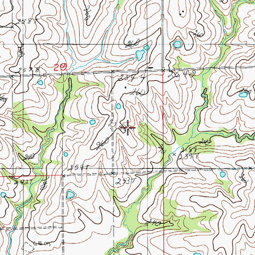 Topographic Map of Gooch Cemetery, MO