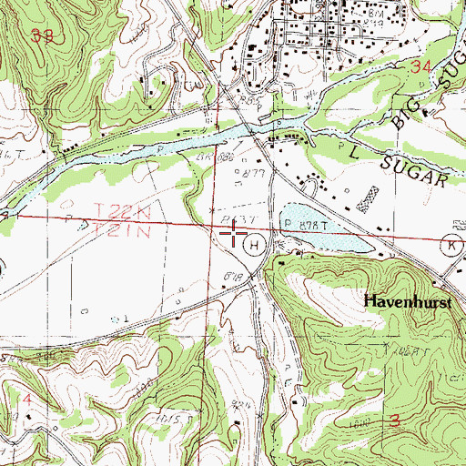 Topographic Map of Goodin Hollow, MO
