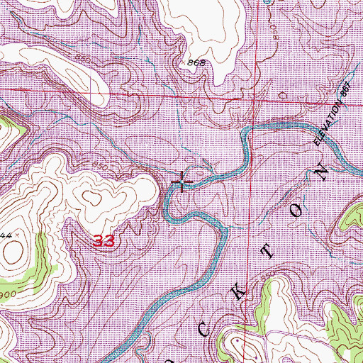 Topographic Map of Googer Creek, MO