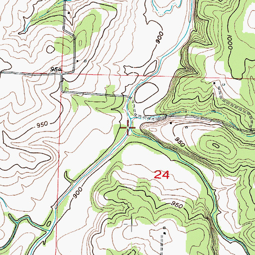 Topographic Map of Goose Creek, MO
