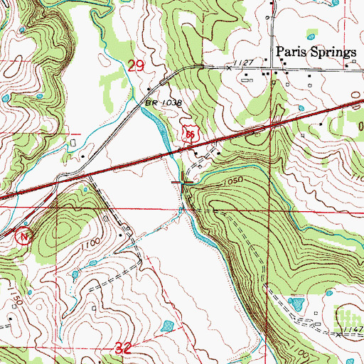 Topographic Map of Goose Creek, MO