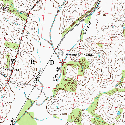 Topographic Map of Goose Creek, MO