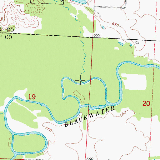 Topographic Map of Goose Creek, MO