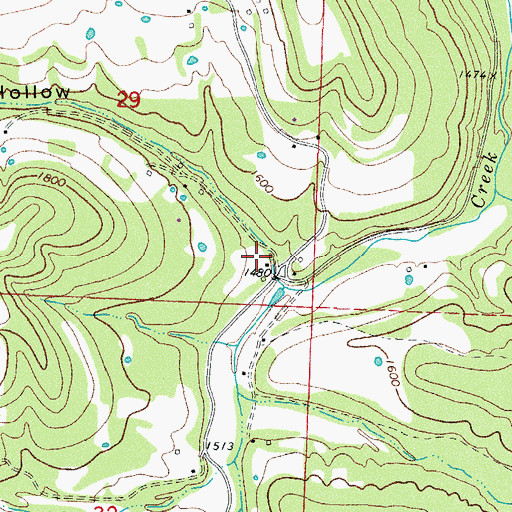 Topographic Map of Gum Spring Hollow, AR