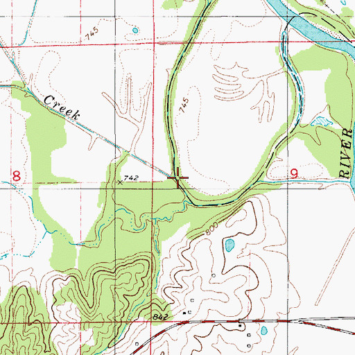 Topographic Map of Goose Creek, MO