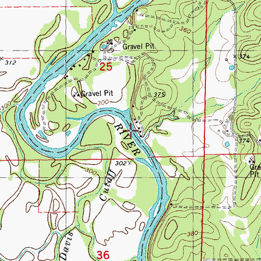 Topographic Map of Goose Lake (historical), MO