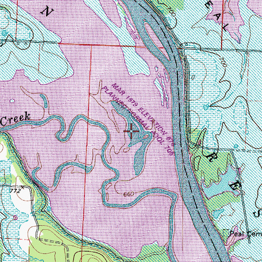 Topographic Map of Goose Lake (historical), MO