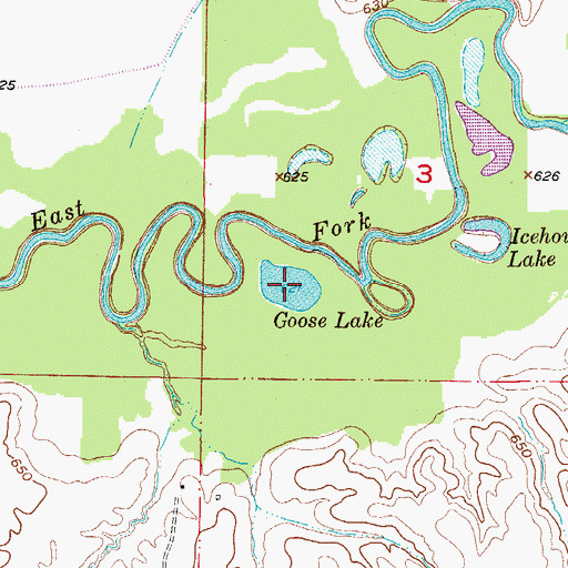 Topographic Map of Goose Lake, MO