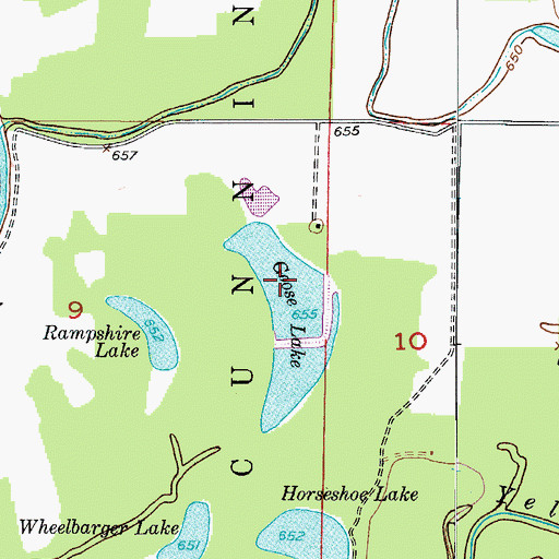 Topographic Map of Goose Lake, MO