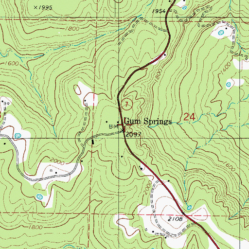Topographic Map of Gum Spring School, AR