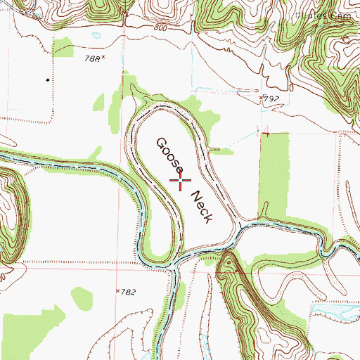 Topographic Map of Goose Neck, MO