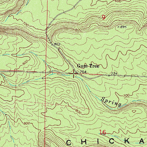 Topographic Map of Gum Tree, AR
