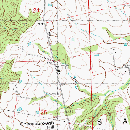 Topographic Map of Gordon School (historical), MO