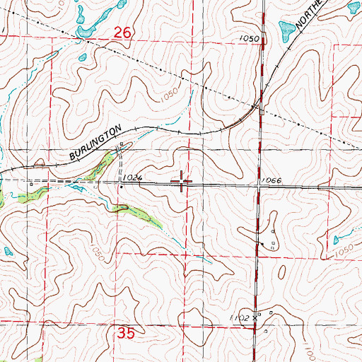 Topographic Map of Gordon School (historical), MO