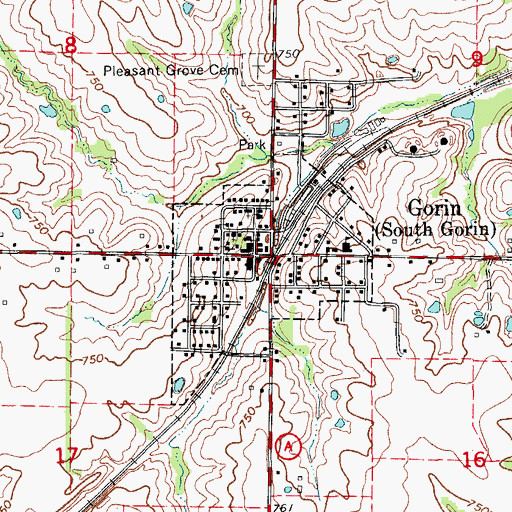 Topographic Map of Gorin, MO