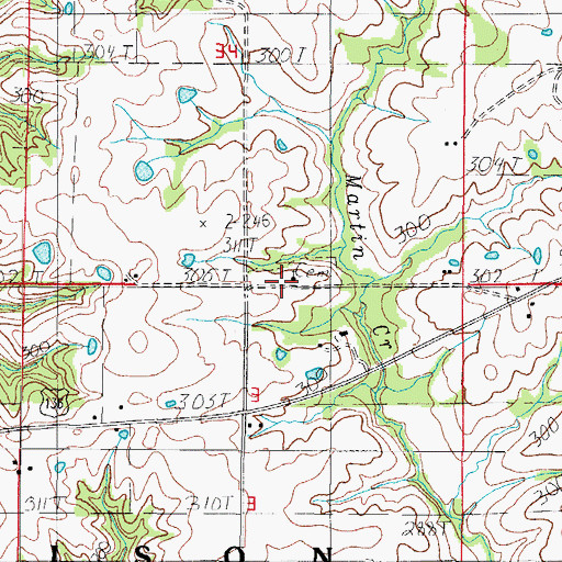 Topographic Map of Goshen Church, MO
