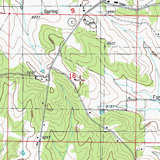 Topographic Map of Gott School, MO